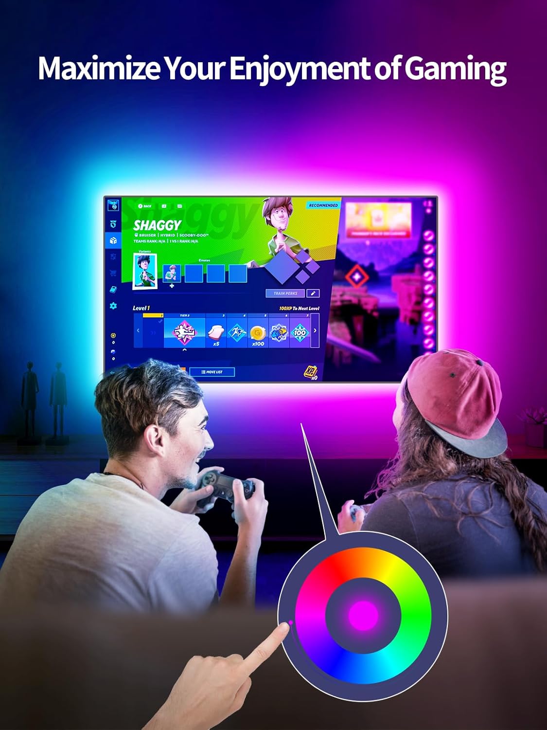 TV LED Backlight, 9.84ft LED Lights for 32-43in TV, RGB TV Lights Behind with Music Sync Bluetooth APP and Remote Control Strip Light USB Powered for Bedroom Home Decor 9.84ft for 32"-43" TV image 3 of 6 B0CLJ2CXNB