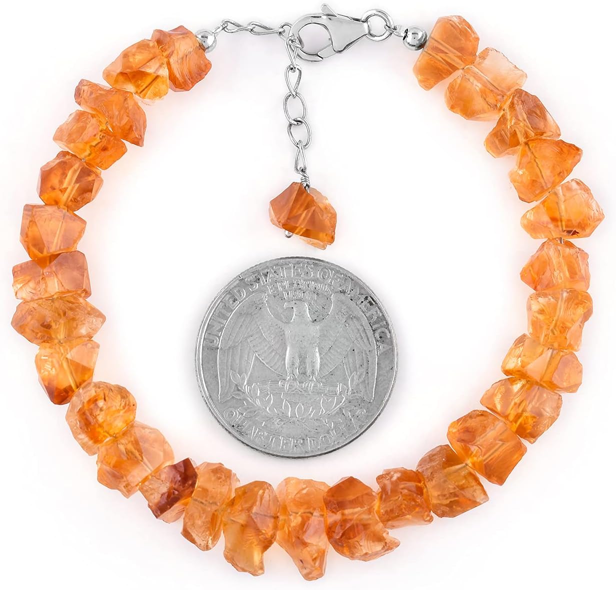 InfinityGemsArt Raw Madeira Citrine Bracelet for Women, Birthstone, Natural Gemstone Rough, Dainty Handmade Jewelry, Chakra Energy Healing Crystals, 925 Sterling Silver Chain 8 inch