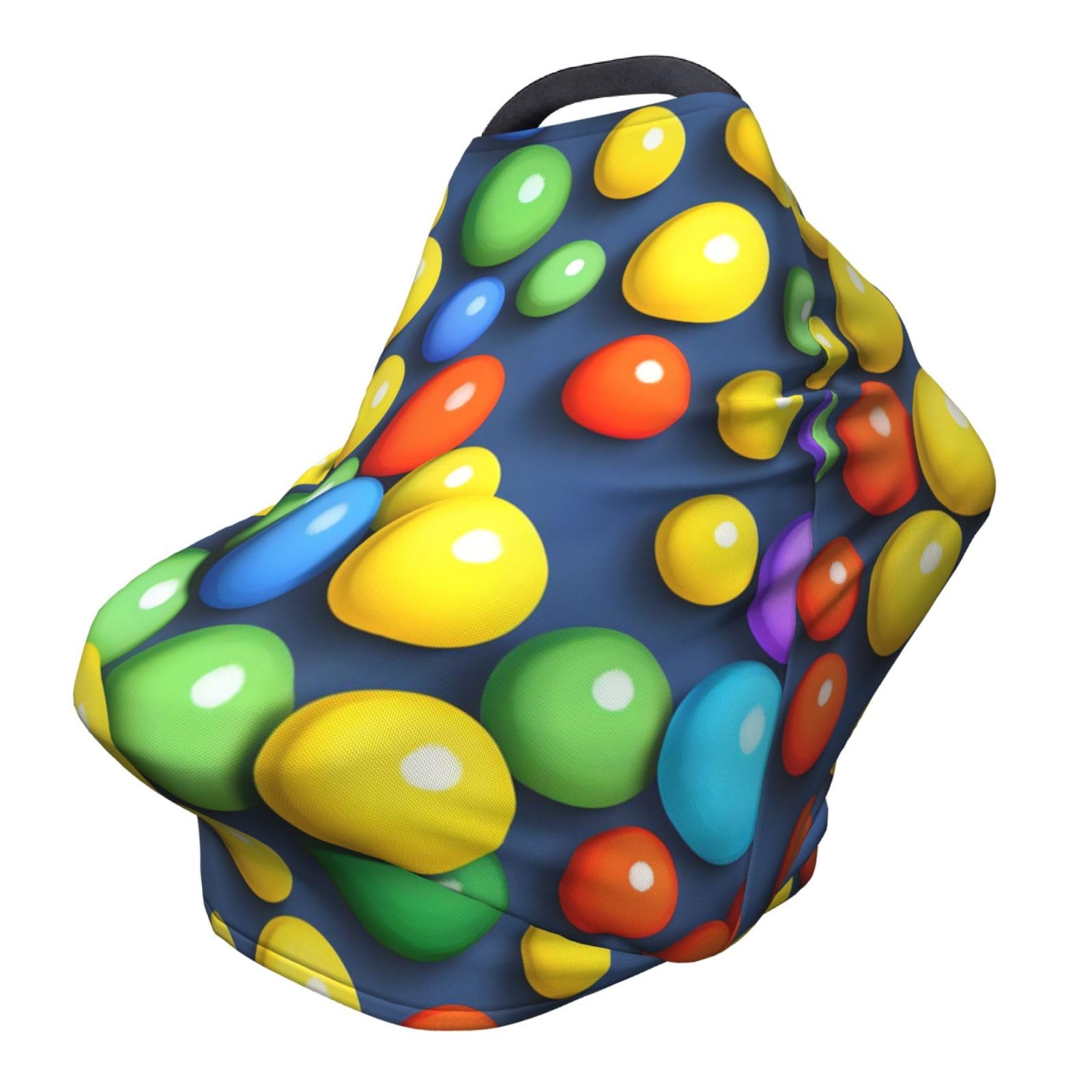 XZDHYZ Colorful balls Versatile full-print Stroller Chair Cover/Nursing Cover, specially designed for your baby, Black