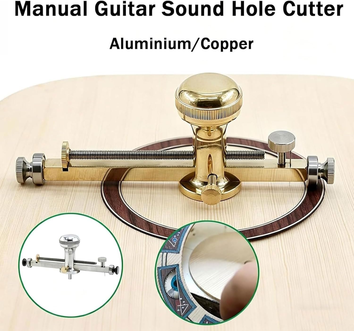 Cortador de Orificios de Sonido para Guitarra, Herramienta de fresado para luthier Ajustable de 46 a 240 mm