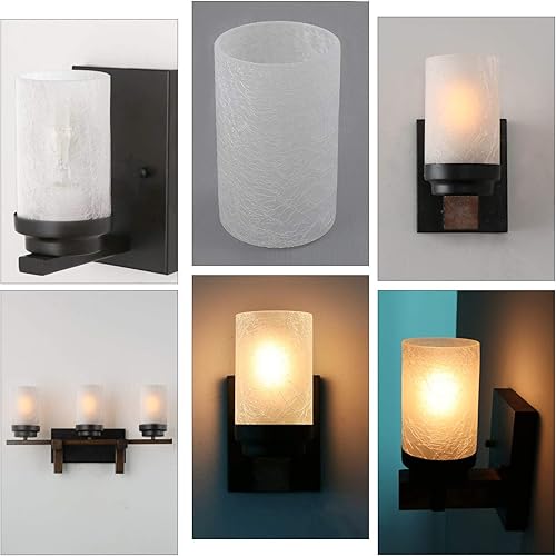 Miniatura 5 de Pantalla de vidrio esmerilado de repuesto con textura agrietada, lámpara de repuesto de 1 58 pulgadas, globo de vidrio de repuesto para lámpara