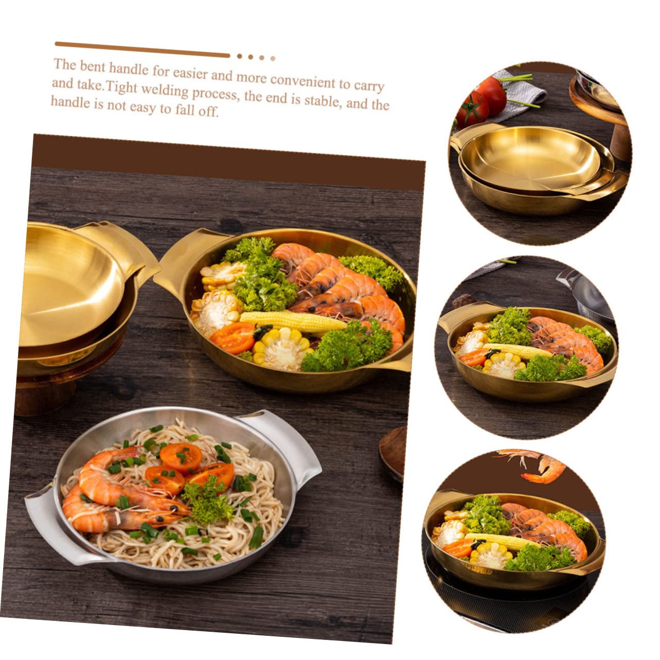 DECHOUS Stainless Steel Cooking Pot Korean Hot Pot 16cm Double and Sturdy for Seafood
