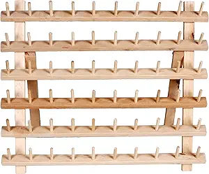 Dritz Wooden Thread Rack – Holds 60 Spools, Wall-Mount or Free-Standing