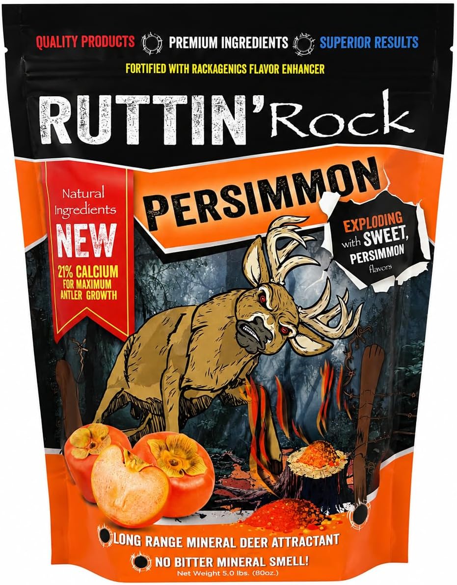 Raging Boars Ruttin’ Rock Mineral Deer Attractant Powder for Whitetail Hunting, Long-Range Flavor-Enhanced Deer Mineral Supplement, Premium Deer Lure for Feed Sites, Trail Cameras & Hunting Properties