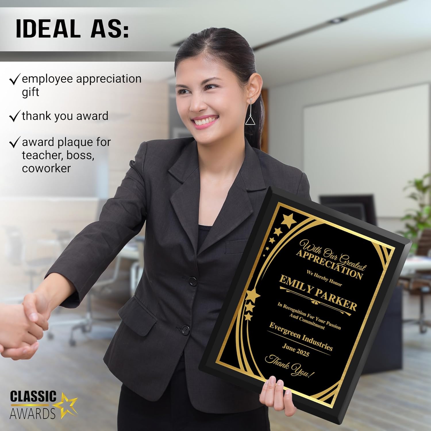 Elegant Custom Plaque - Add Your Own Text or Logo - Personalized Award Plaque for Employee of the Month, Ideal as Recognition Awards for Employees, Retirement, and Service Appreciation (Greatest Appreciation, 7" x 9")