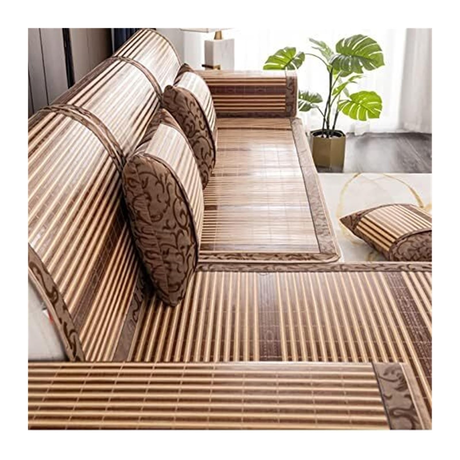 QCKNKMGG Cooling Bamboo Sofa Mat, Cooling Bamboo Sofa Mat Non Slip Breathable Multicolor Multiple Sizes(E,80 * 210cm)