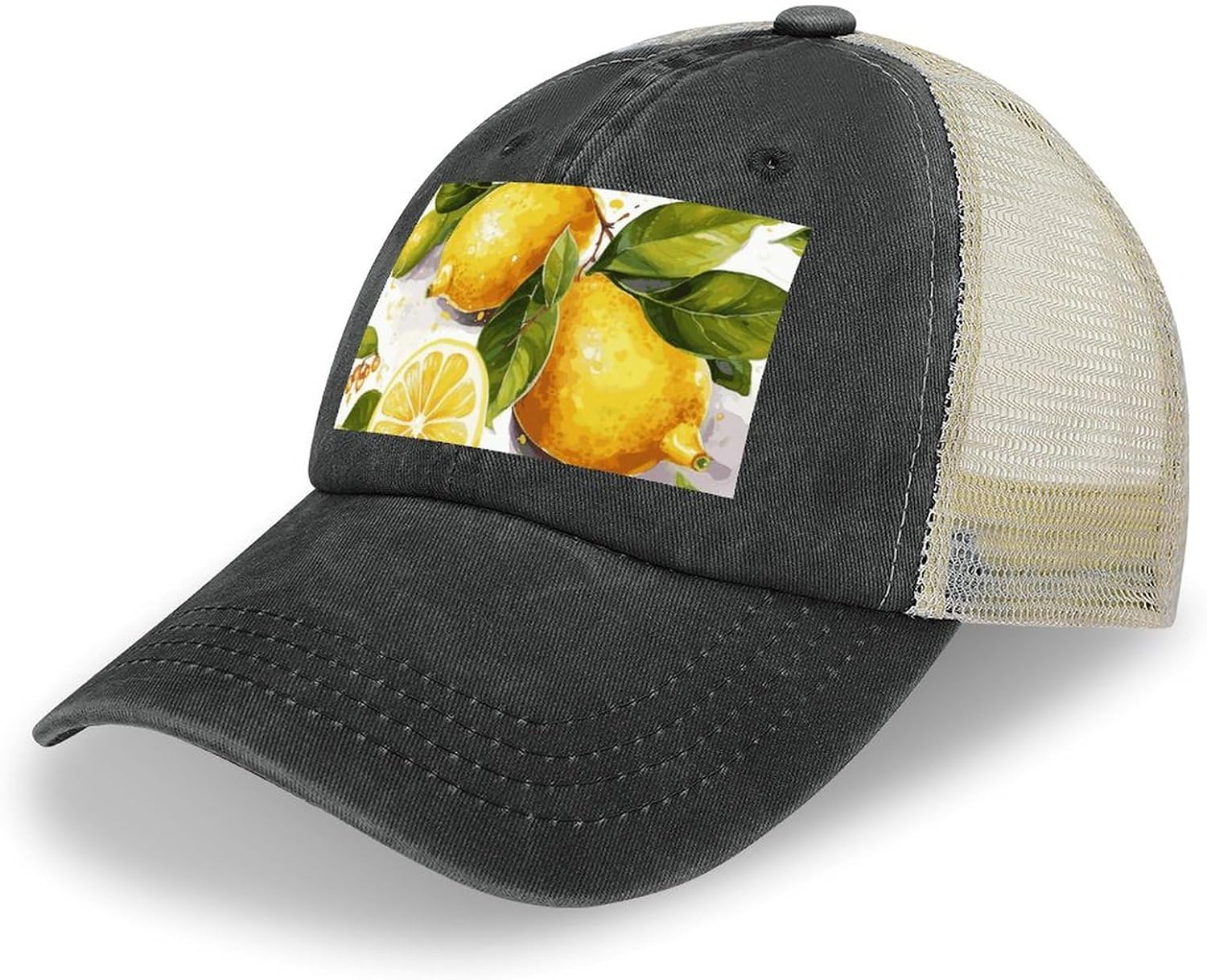 Fruits Lemon Sport Hat for Men Women Hollow Cowboy Hat Adjustable Baseball Cap Apparel Gifts Accessories