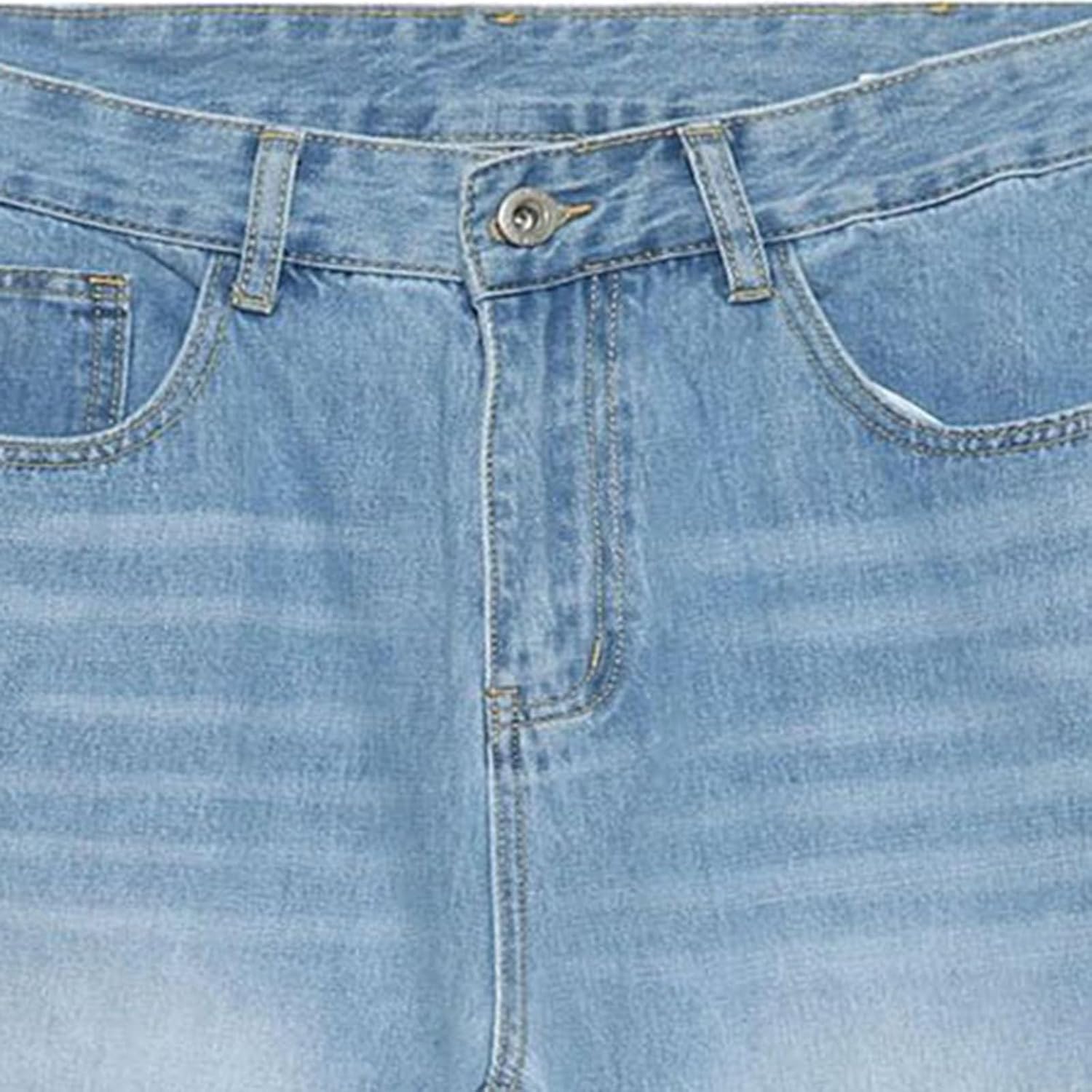 Men Vintage Washed Straight Jeans Loose Fit Streetwear Denim Pants