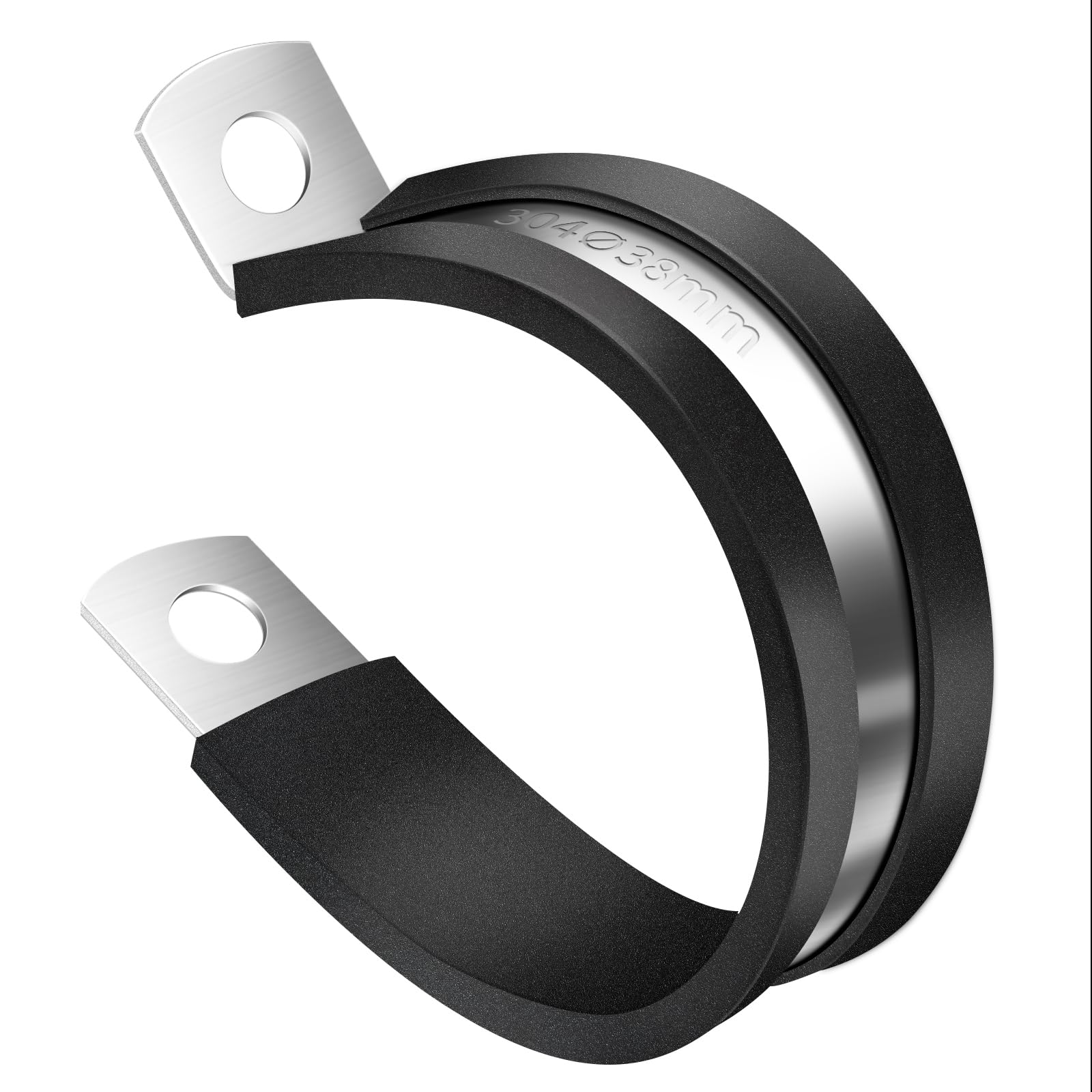 View 1 of 12 Pcs Rubber Cable Clamps, 1-1/2 Inch Stainless Steel Metal Cable Clamps