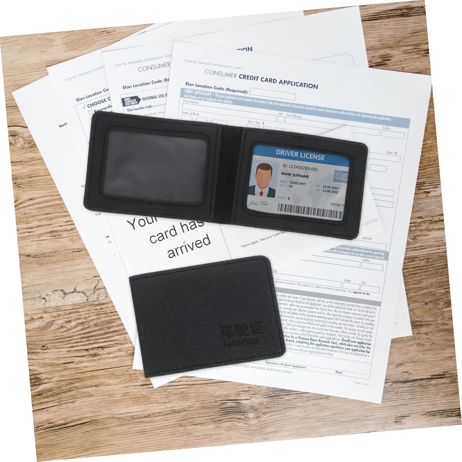 5Pcs PU Leather Driver's License Holder Card Slots Slim Car Document Organizer for Men and Women Sturdy Registration and Insurance Card Sleeve