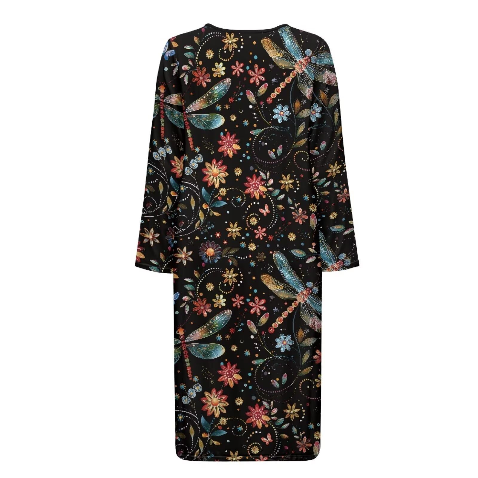 Damen-Hausmantel mit Reißverschluss vorne, langärmelig, Nachtwäsche, Bademantel mit Tasche, weiche Loungewear, Größe S-4XL