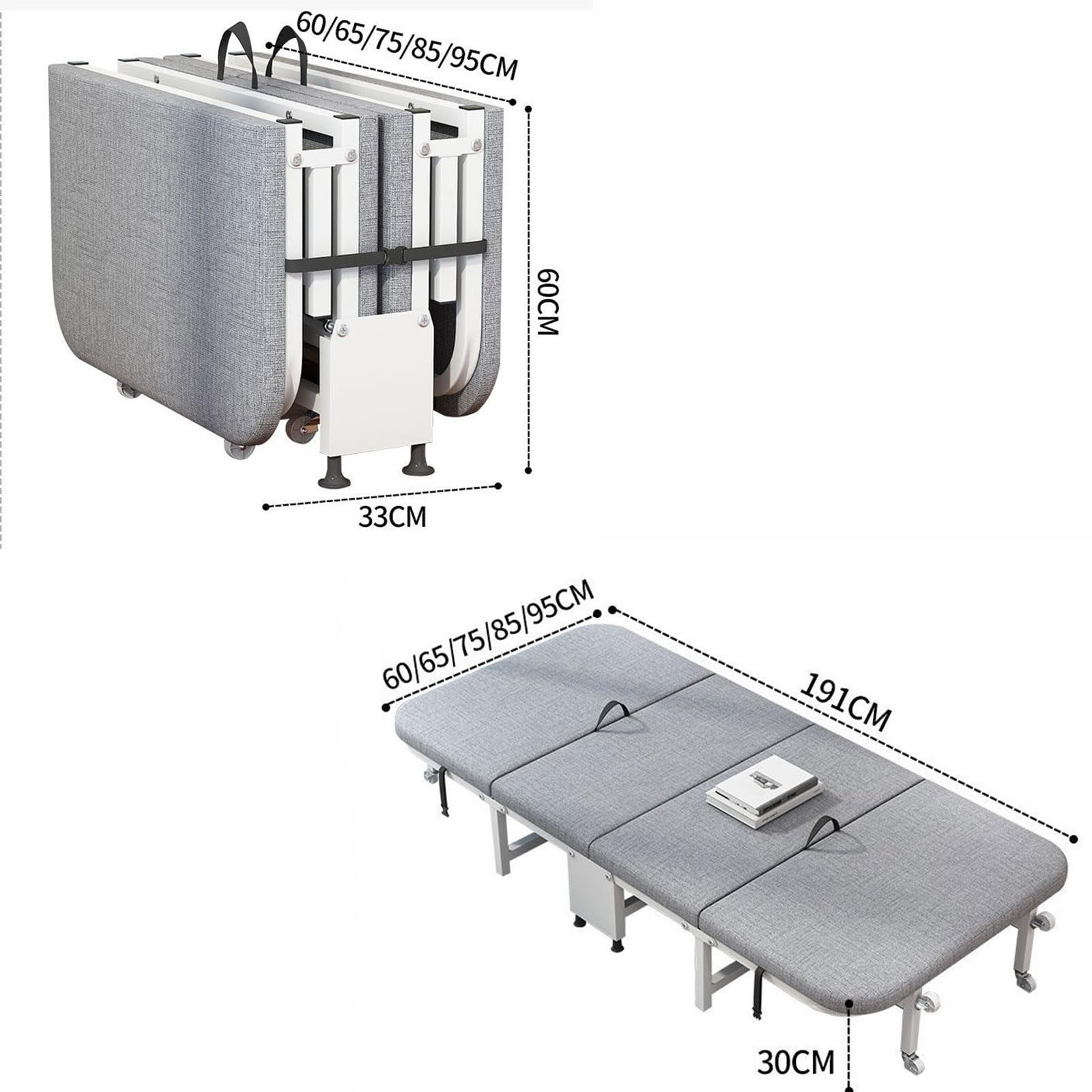Lit Pliant 4 Positions - 190x75 Cm - Charge 150 Kg - Pour Sieste Bureau, Camping, Invités - Aucun Montage Requis - 11