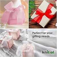 Vista 5 de Cinta de organza negra de 1-1/2 pulgadas x 50 yardas, cinta transparente para envolver regalos, lazos para el cabello, decoraciones, arreglos