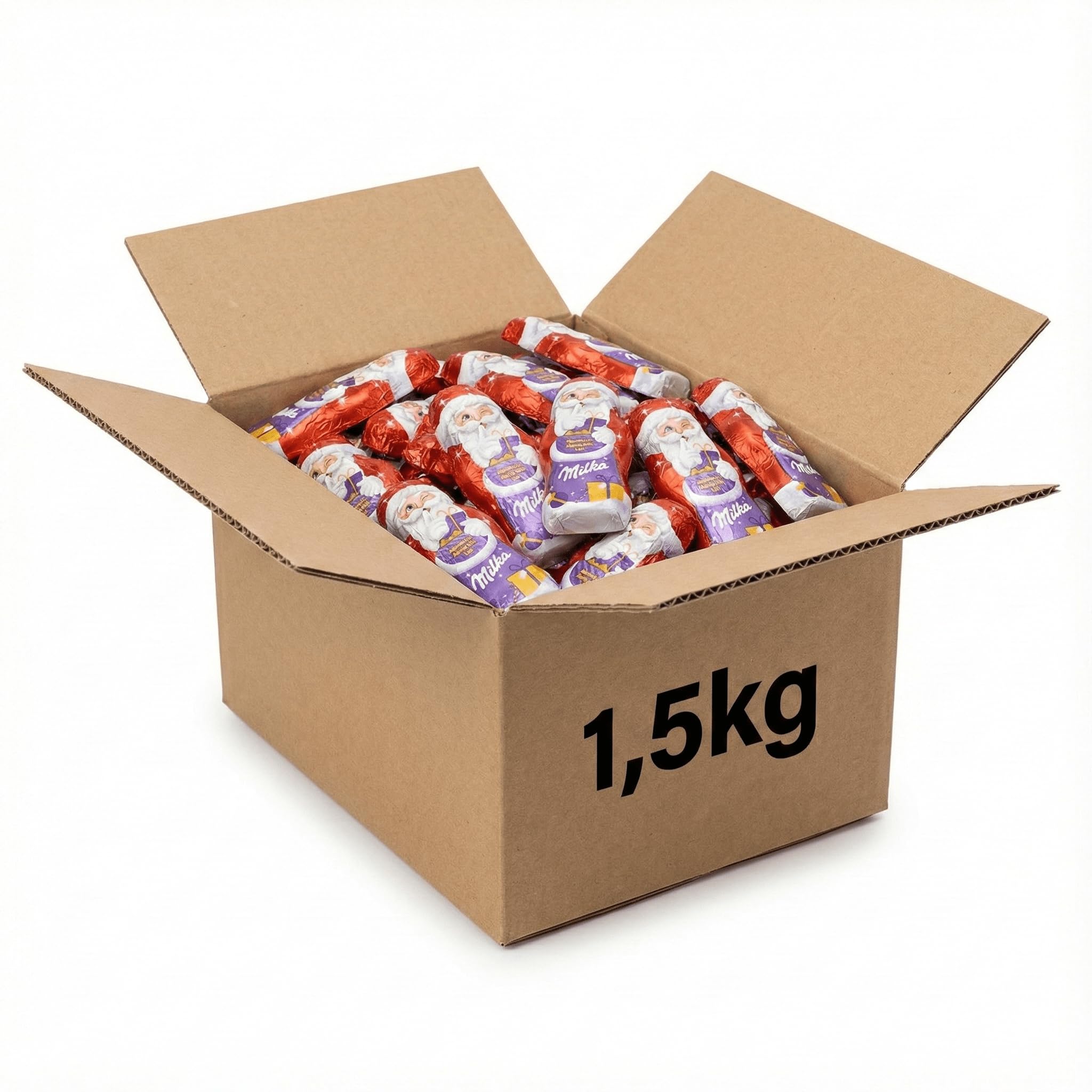 Schoko-Weihnachtsmänner Großpackung 1,5 kg - ca. 160 Stück einzeln verpackt, Weihnachts-Schokolade