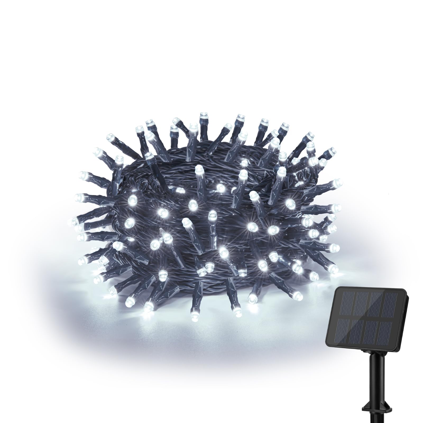Isisyu Solar Lichterkette Aussen 6M 60LED Lichterkette Außen Solar 8 Modi IP65 Wasserdicht Solarlichterkette Außen Wetterfest für Balkon, Garten, Hochzeiten, Terrasse, Weihnachten, Partys
