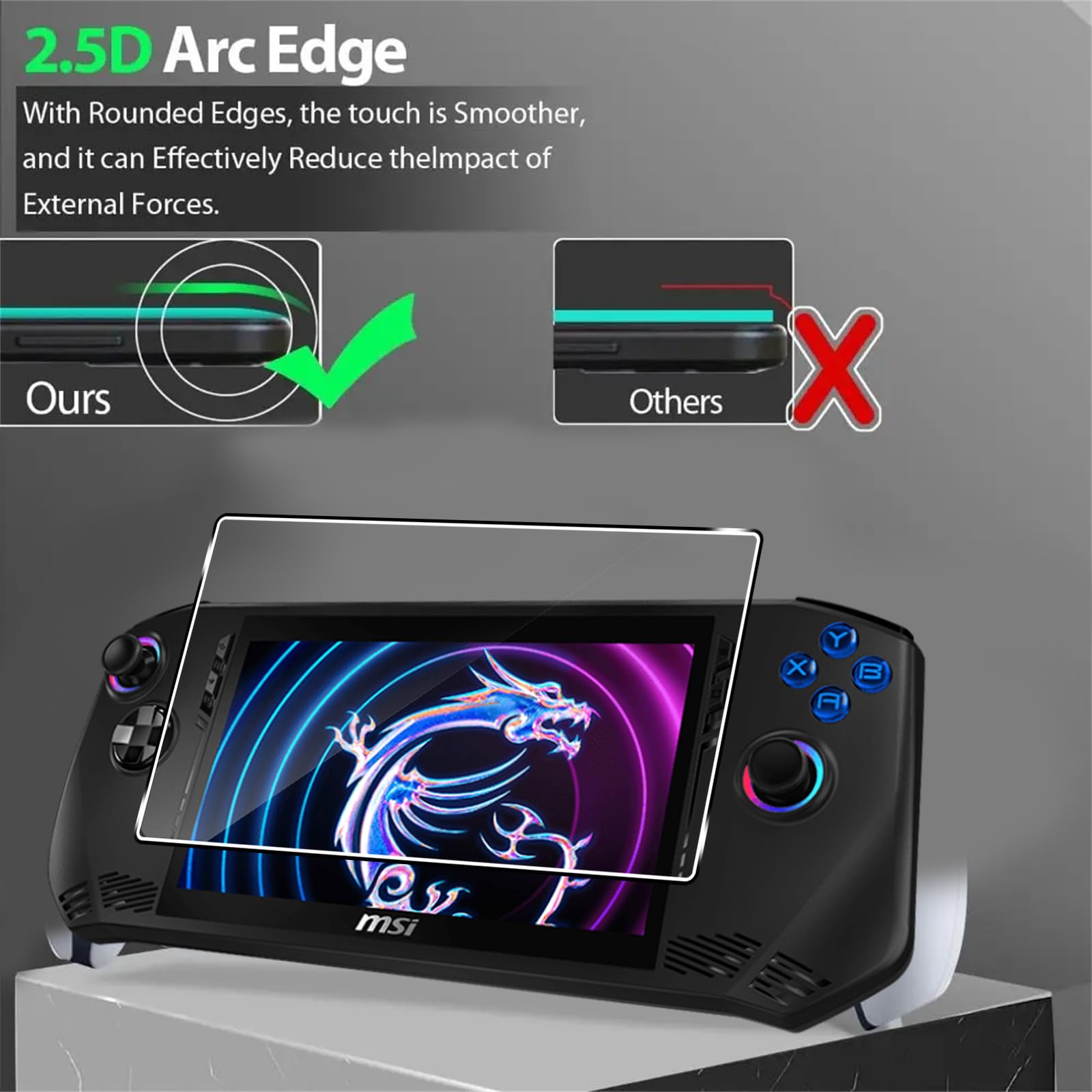 MEMELOKA Vetro Temperato per ASUS ROG Xbox Ally X/ROG Xbox Ally/MSI Claw, 2 Pezzi [Anti-Impronta][Senza Bolle] Durezza 9H Antigraffio HD Pellicola Protettiva