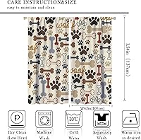 Vista 204 de Cortinas opacas con estampado de patas de perro, estampado de patas de perro y huesos, tratamiento de ventana, cortinas con aislamiento térmico