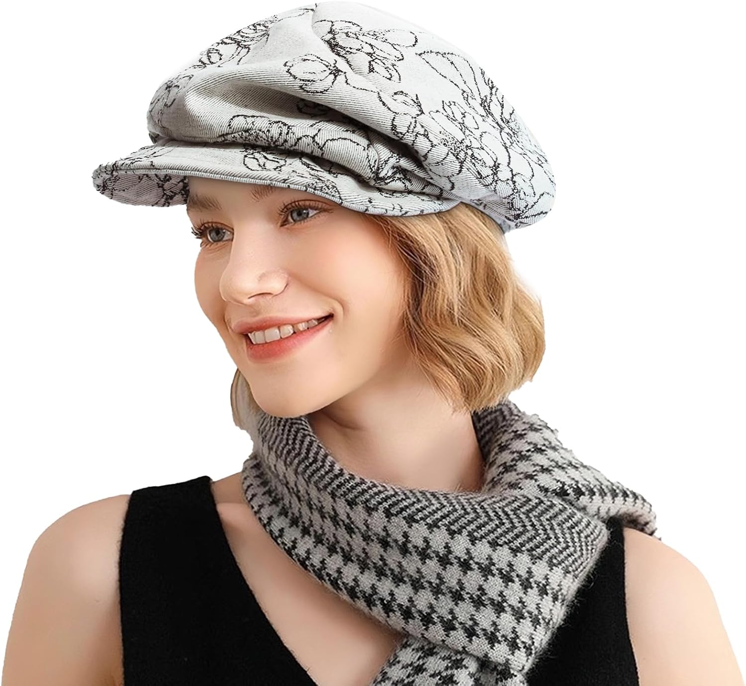 Womens Newsboy Hats Vintage Cabbie Hat Beret Paperboy Floral Painter Cap