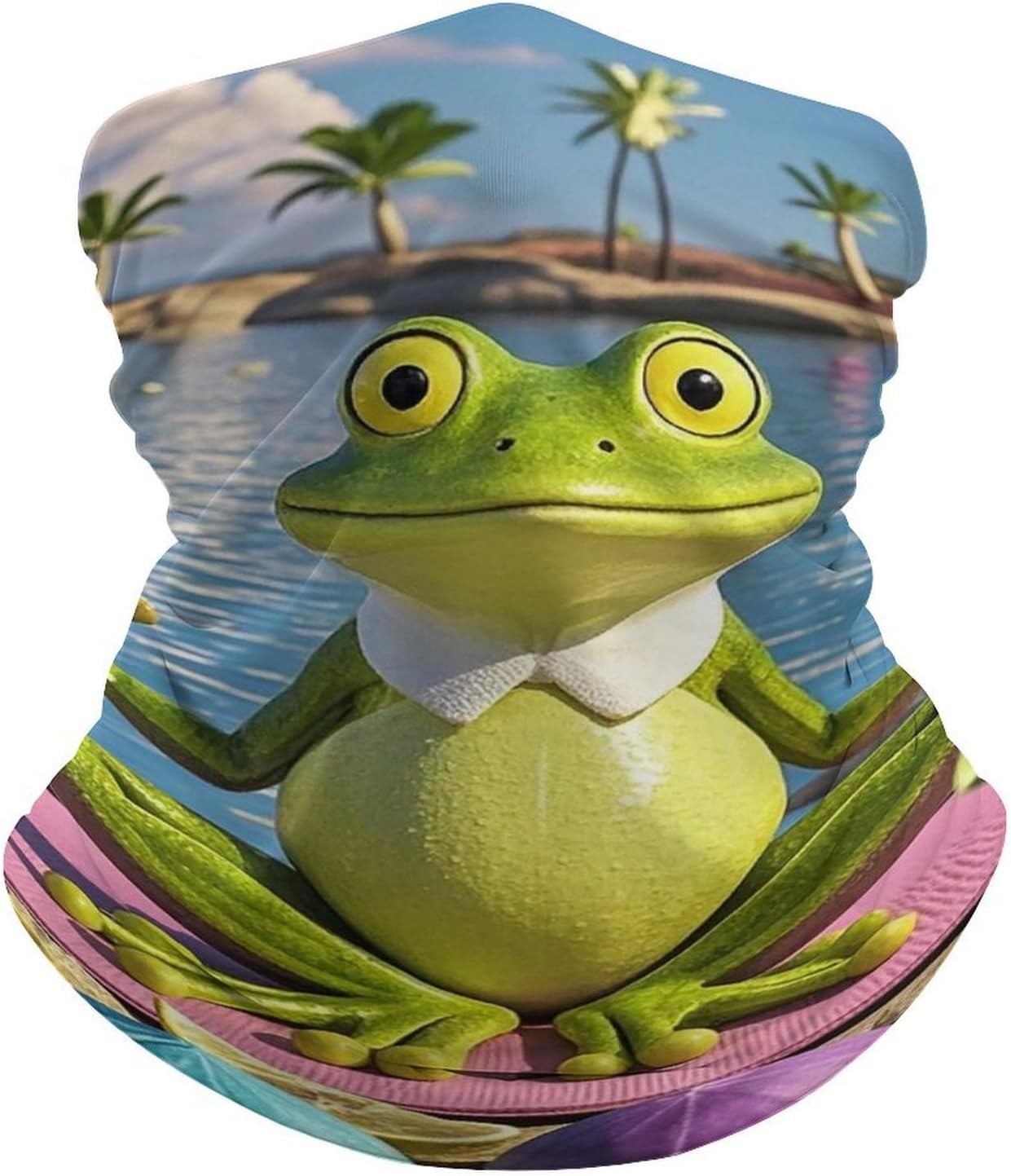 Funny Yoga Frog Neck Gaiter Warmer Face Cover Scarf Fashion Windproof Face Cover Winter Balaclava Sun Cooling Scarf Gator Cover Reusable Bandana Scarf for Men Women image 2