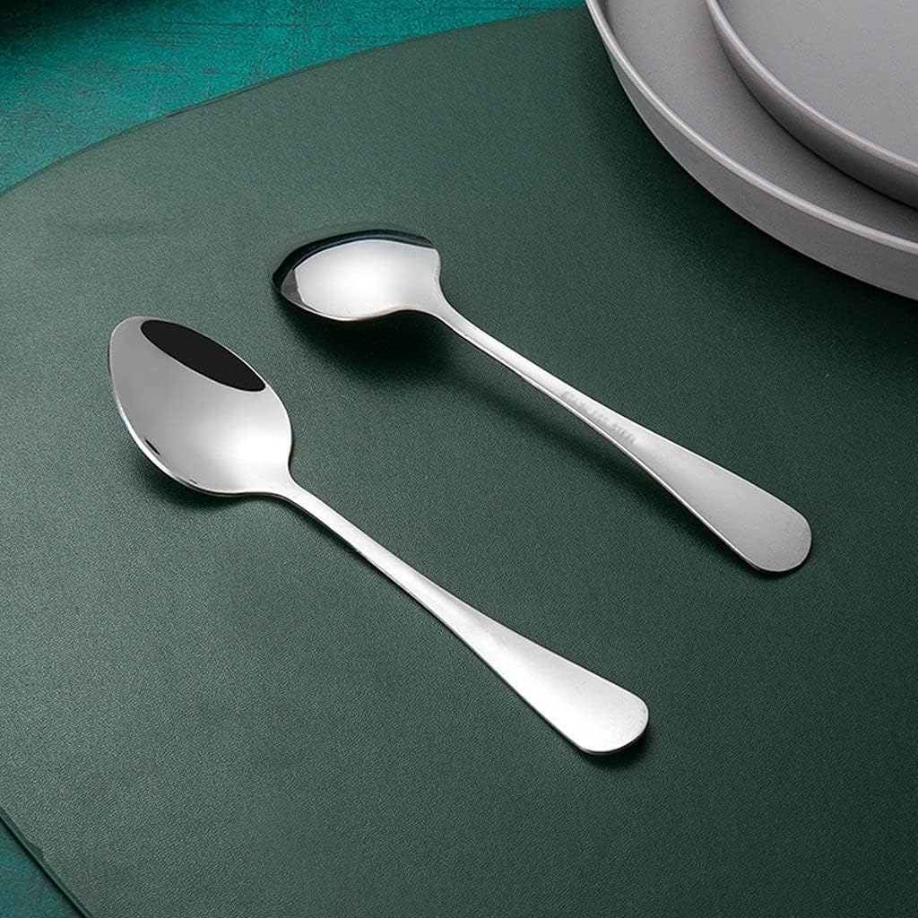 SONGCHAO Kitchen Spoons Cake Dessert Spoon Teaspoon Thickened Long Handle Soup Spoon Stainless Steel Mixing Spoon Dinner Spoons