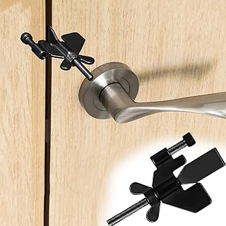 Portable Door Lock for Travel, Door Lock Security Devices, Home Security Door Lock Hotel Door Locks for Bedrooms Additional Safety, Lock Door Security for Hotel Home College Apartment (Black)