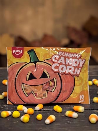 AMOS Gummy Candy Corn 10 Pack Halloween Sweets for Parties & Treat Bags, Single