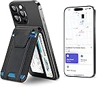 TopMade for Magsafe Wallet, Works with Apple Find My, Strongest Magnetic Wallet for iPhone 17/16/15/14/13/12 Series, Magnetic Card Holder with Adjustable Stand, RFID Blocking, 9 Cards Holder, Black