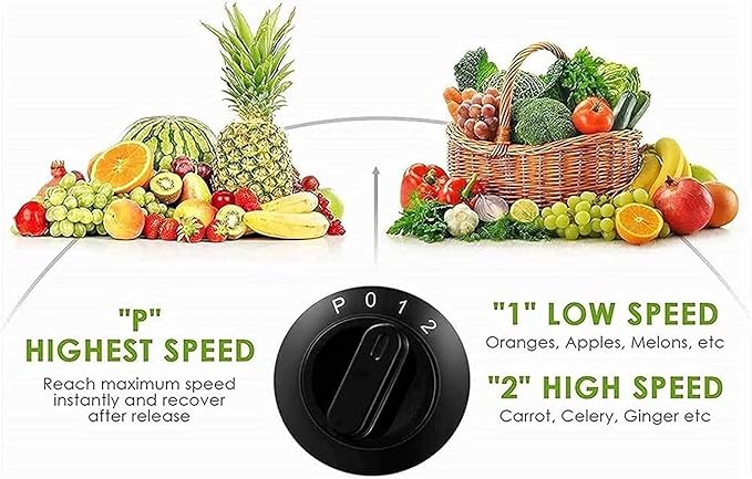 Extractor de Jugos Prensado Frío 2 Velocidades Motor Silencioso Función Reversa miniatura 6