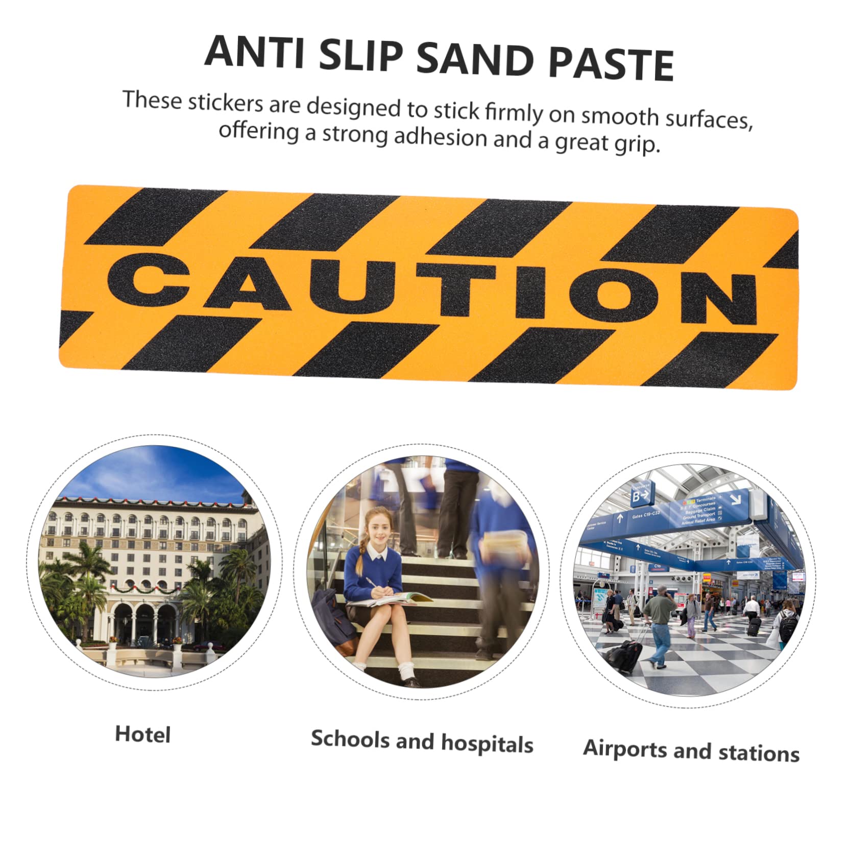 8 Pz adesivi antiscivolo per gradini Nastro di avvertenza fai da te striscia antiscivolo nastro antiscivolo per gradini adesivi per scale adesivo di attenzione nastro autoadesivo