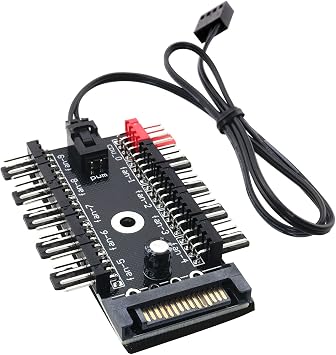 1PC PC Chassis Fan Hub CPU Cooling HUB Fan PWM SATA Controller Speed Controller