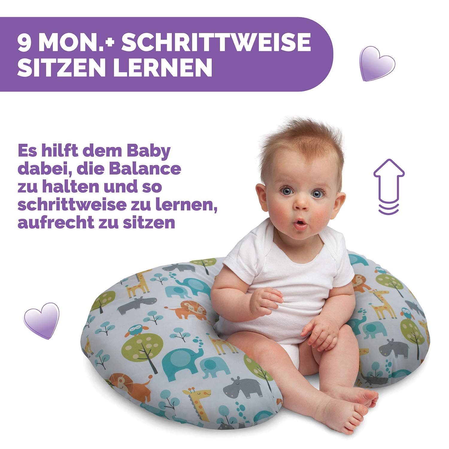 Chicco Stillkissen für Säuglinge 0+ Monate, Ergonomische Form - Stillkissen und Babynest fürs Stillen, Sitzkissen Baby