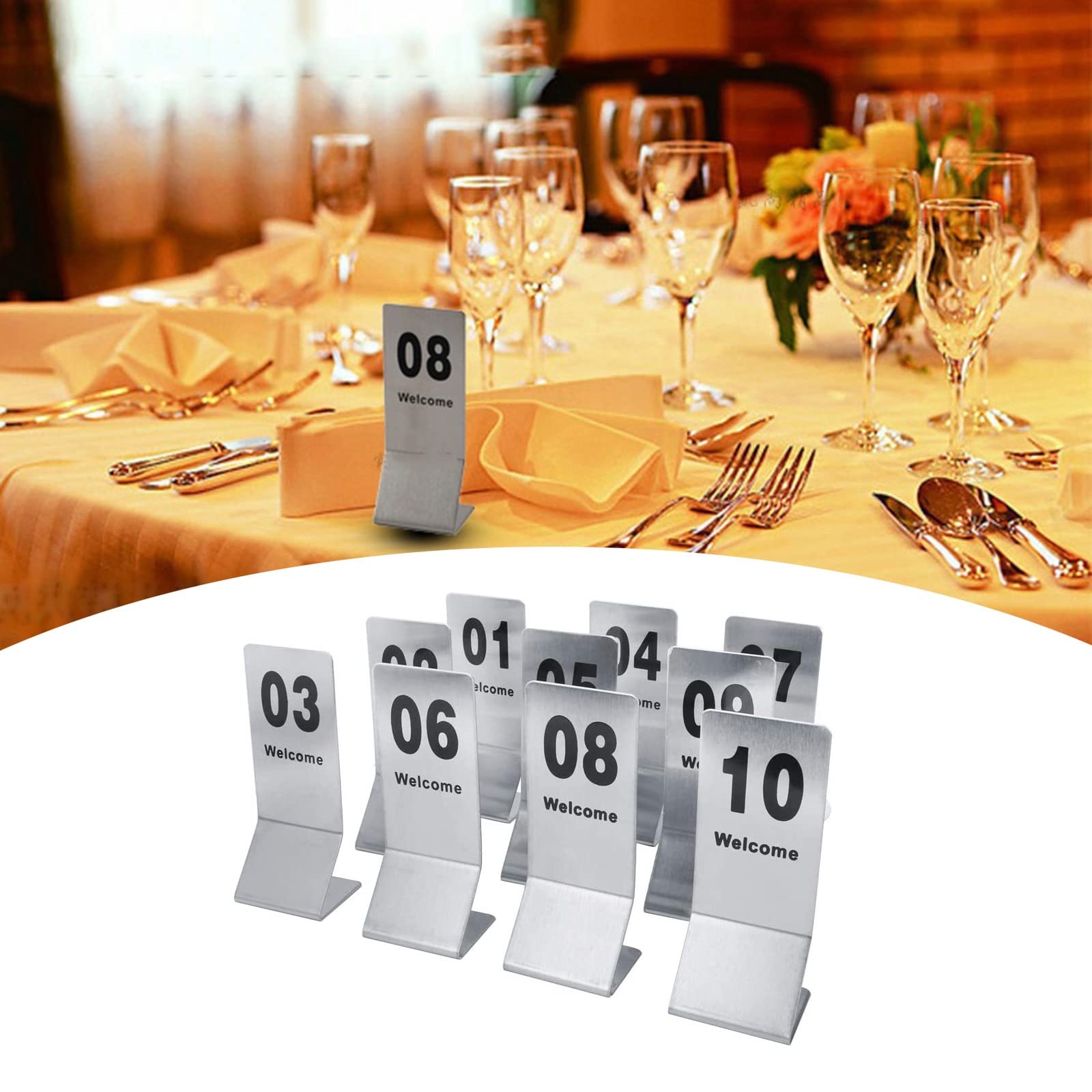 Placas con números, Números de mesa doble cara del 1 al 25 y 50. Letrero reservada(1-50)