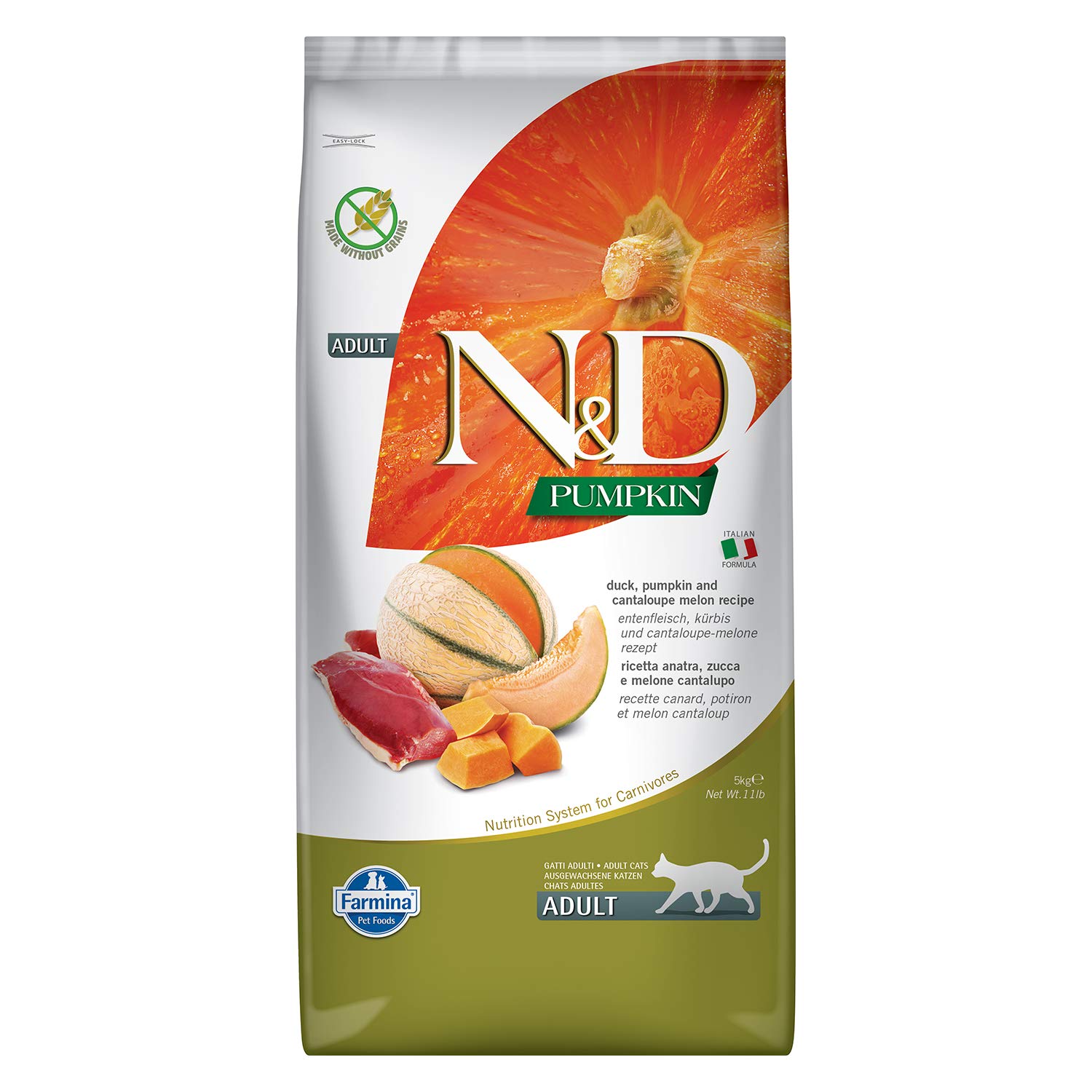 Farmina N&D Pumpkin Katzenfutter Trockenfutter – Mit Wachtel, Kürbis, Ohne Getreide, 5 Kg Sack
