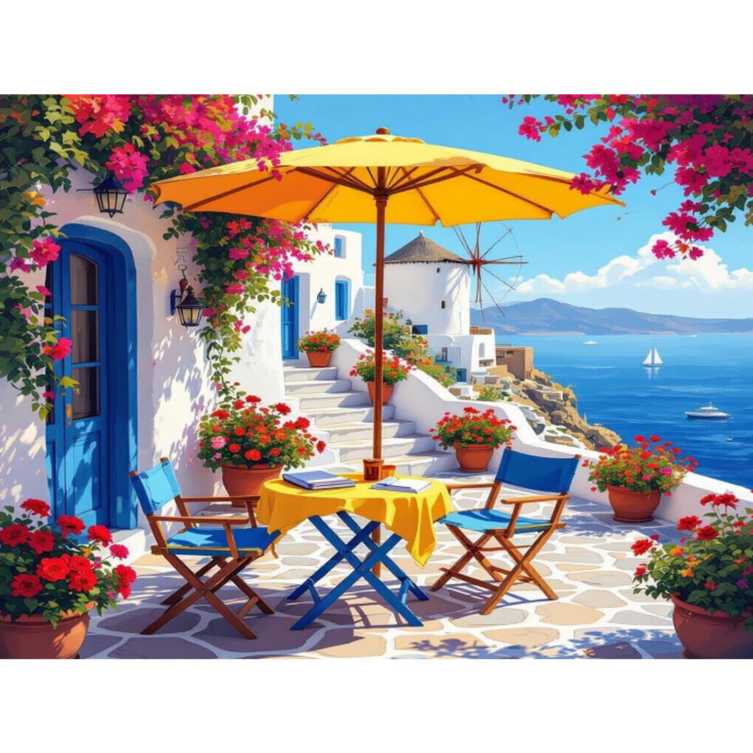 Yveszomi Seaside Paint by Nnumbers for Adults-Landscape Painting by Numbers for Adults,DIY Oil Adult Paint by Numbers Canvas Kits Perfect for Gifts and Home Decor 12x16in — image 1
