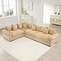 Vista 38 de Sofás seccionales de pana de 92 pulgadas para sala de estar, cómodo juego de sofás seccionales de gran tamaño con asiento profundo, sofás grandes