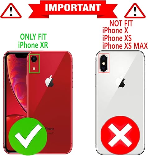 Miniatura 2 de Funda protectora para iPhone XR, con protector de pantalla de vidrio templado incluido, funda protectora de doble capa de grado militar con anillo