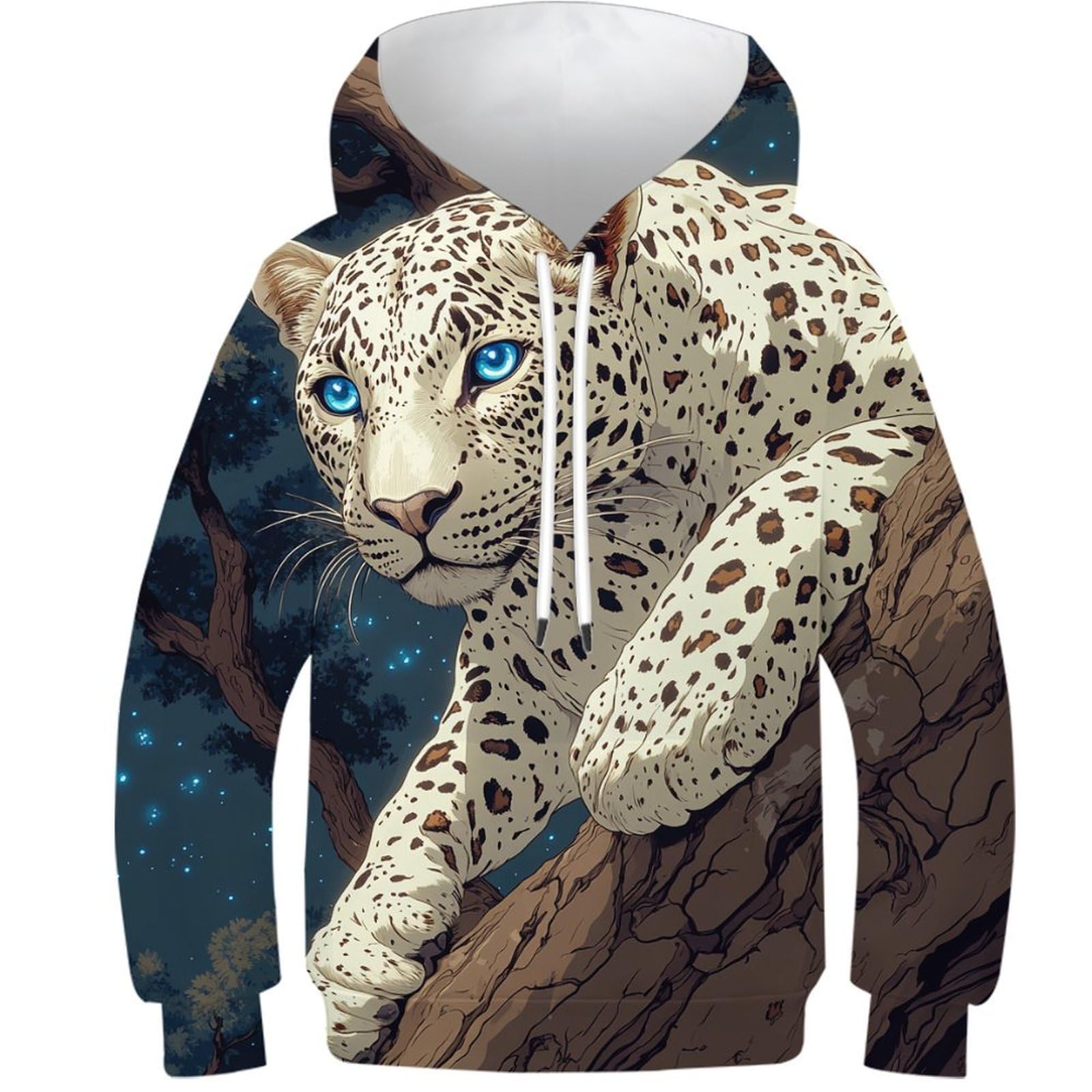 Sweat capuche 3D imprimé léopard vêtement manches longues ado 13-15 ans - 8
