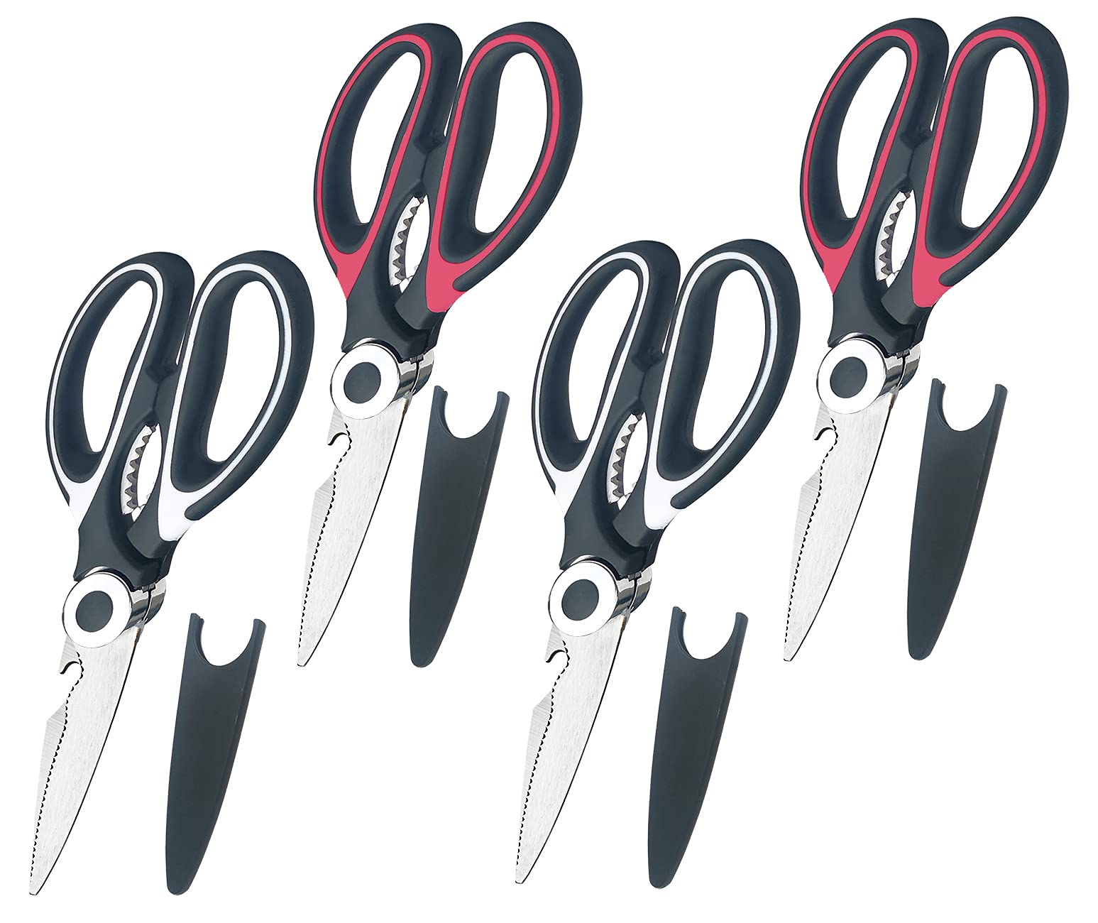 Sharp Kitchen Scissors BESTWYA Multipurpose Kitchen Shears Heavy Duty Stainless Steel （Pack of 4）