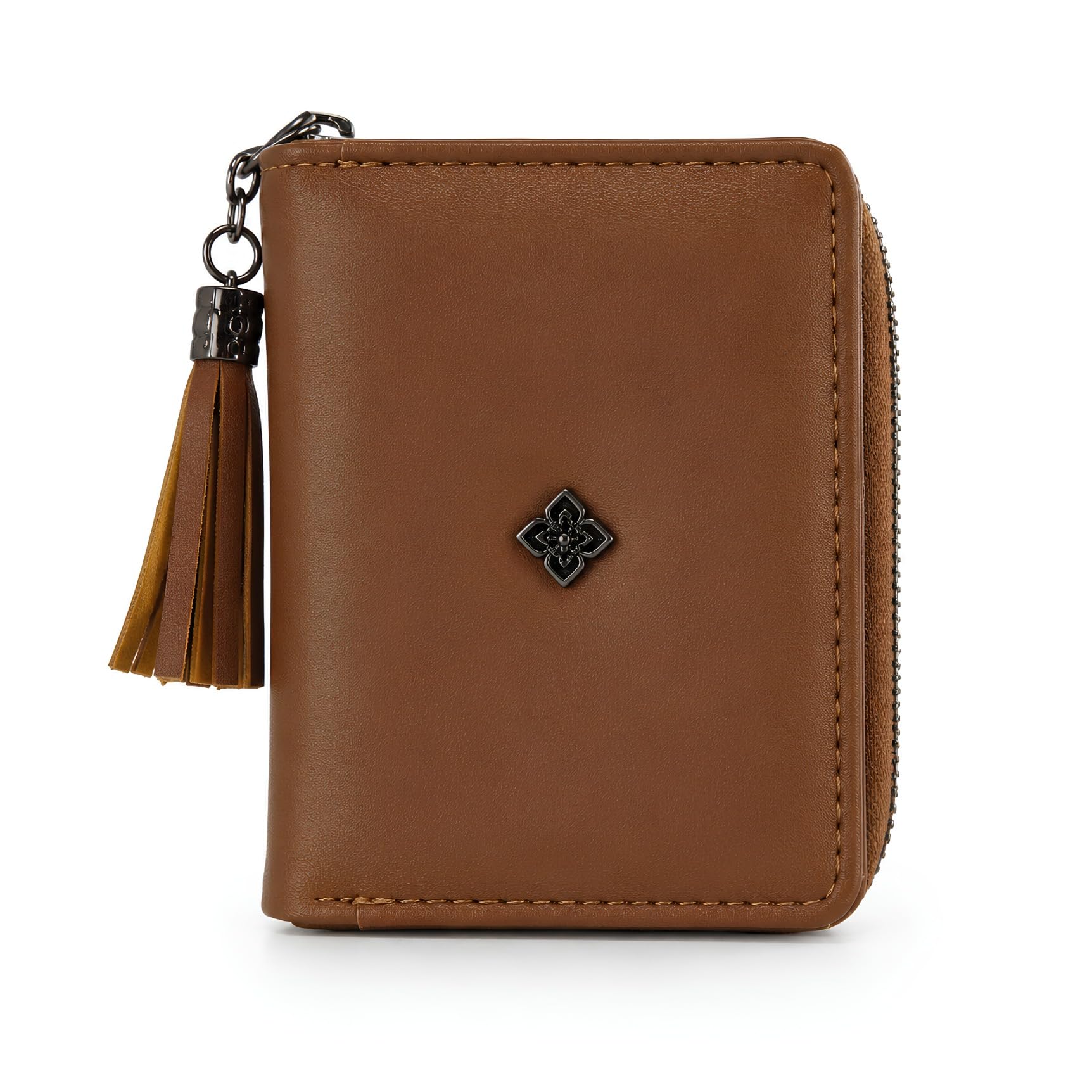 Women's PU Leather Zip Around Wallet with Coin Pocket, Card Holder, ID Window, Tassel Zip Closure, Compact Ladies Wallet-image-32