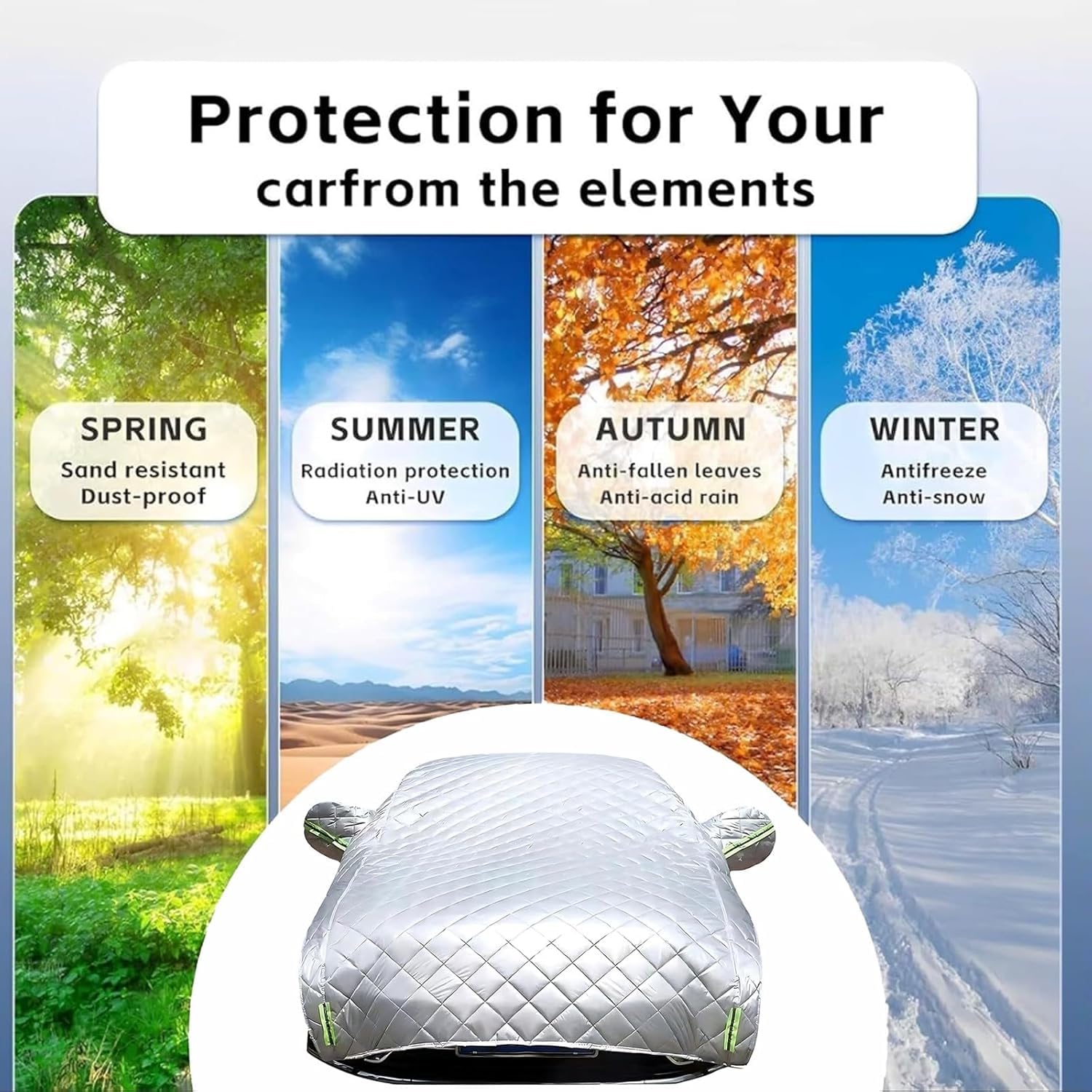 Telo Copriauto Antigrandine per Opel Astra J (2009-2015),Mezza Copertura per Auto Imbottita Anti Grandine da Esterno,Impermeabile, Anti-Neve,Protezione Per Tutte Le Stagioni yd