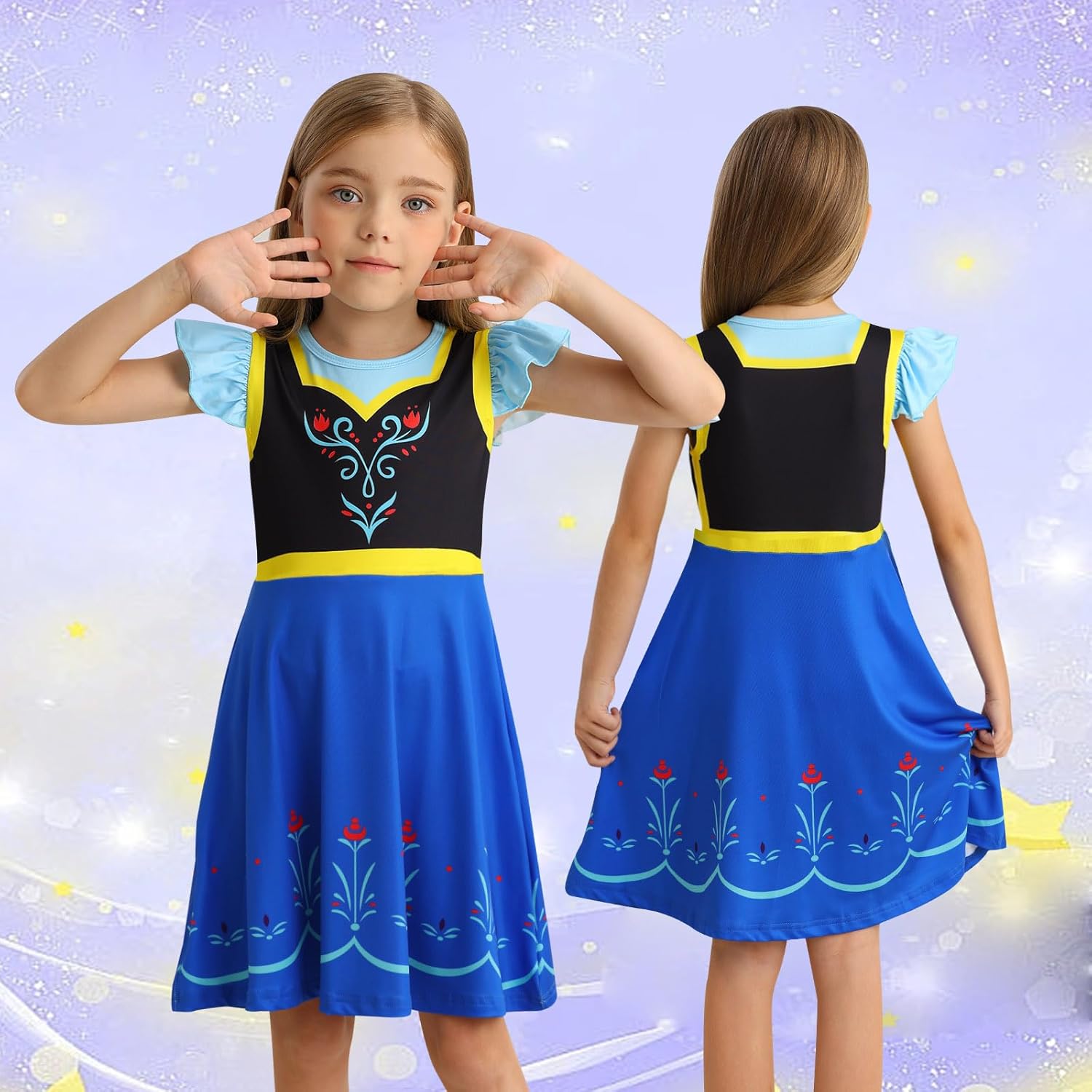 Princess Dress Up for Girls Halloween Costumes Kids Dress Up Cosplay Clothes Toddler Christmas Birthday Outfit - Image 3