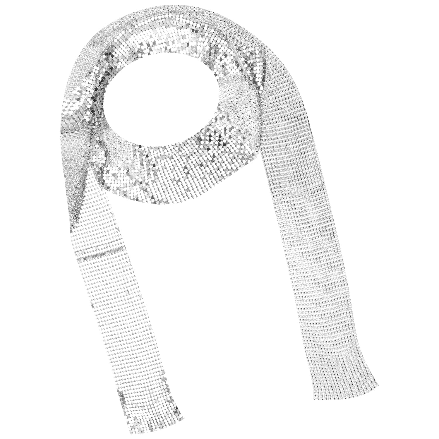 Bojueshaw Long Aluminum Sequin Scarf Necklace for Women – Lightweight, Comfortable Statement Piece for Parties & Gatherings – Versatile Floral Design for Any Occasion