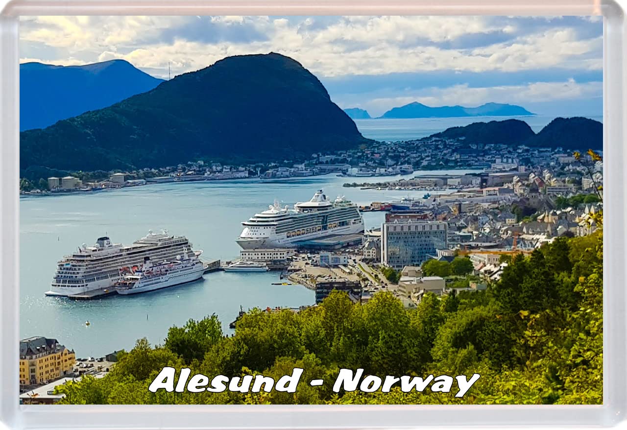 Baked Bean Store Multicolor Alesund - Norway - 96 X 67Mm Jumbo Fridge Magnet/Magnets Bbsfhm246