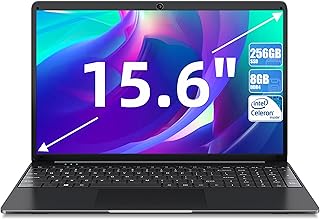 SGIN 15.6 Inch Laptop, 8GB RAM 256GB SSD(TF Card 512GB), Laptop Computer with Intel Quad Core Processor Up to 2.5GHz, PC Notebook with Dual Band WiFi, 2xUSB 3.0, 7200mAh Battery, Type-C