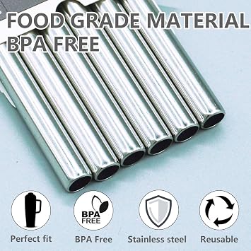 Dreamfocus Metal Straw Replacement Stainless Steel for Owala FreeSip Tumbler 40 oz