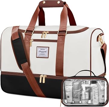 LOVEVOOK Travel Bags for Women, Waterproof Weekend Hospital Overnight Holdall with Toiletry Bag, Gym Yoga Bags with Shoe Compartment & Wet Pocket, Carry On Hand Luggage Bag for Travel Sports