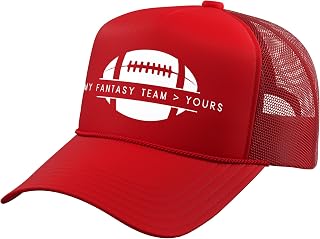 My Fantasy Team Better Than Yours - Funny American Football Trucker Hat with Adjustable Mesh Back