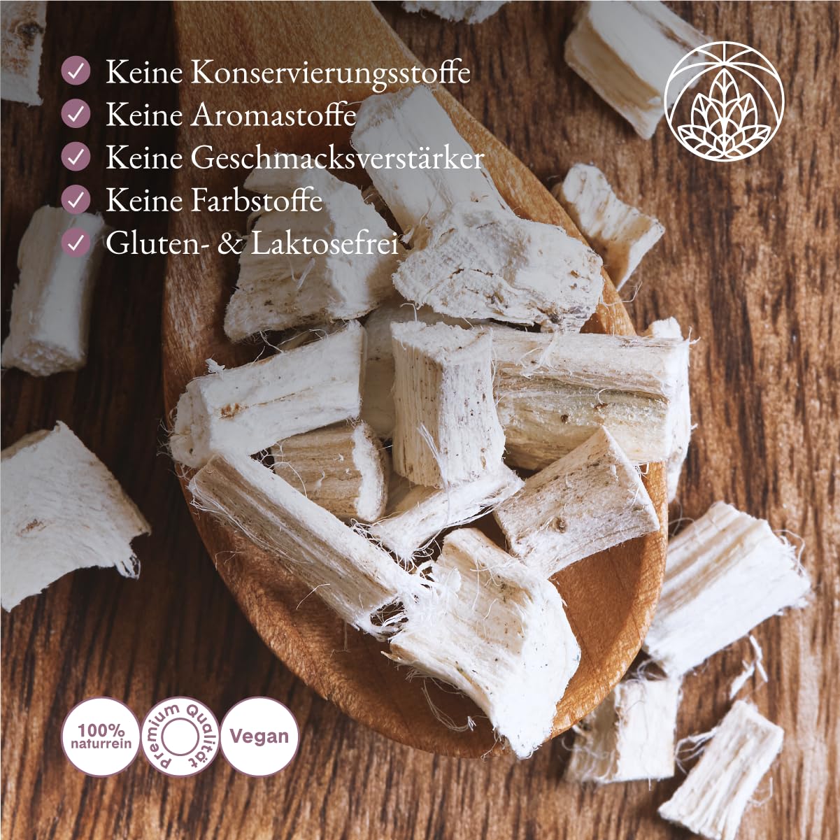 Marshmallow Root Tea Monte Nativo (300 g) – korzeń prawoślazu delikatnie wysuszony – luźna herbata w 100% naturalna i bez dodatków – aromatyczna herbata ziołowa do pysznego naparu