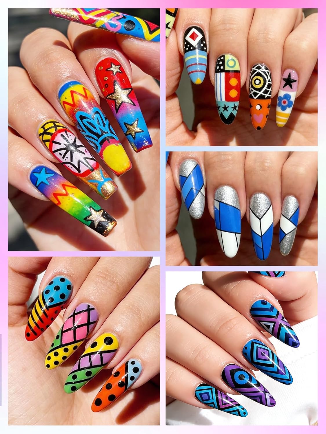 EBANKU Nail Art Pen Set 12 Colors 0.7MM Nail Polish Pens Quick-Drying image 5