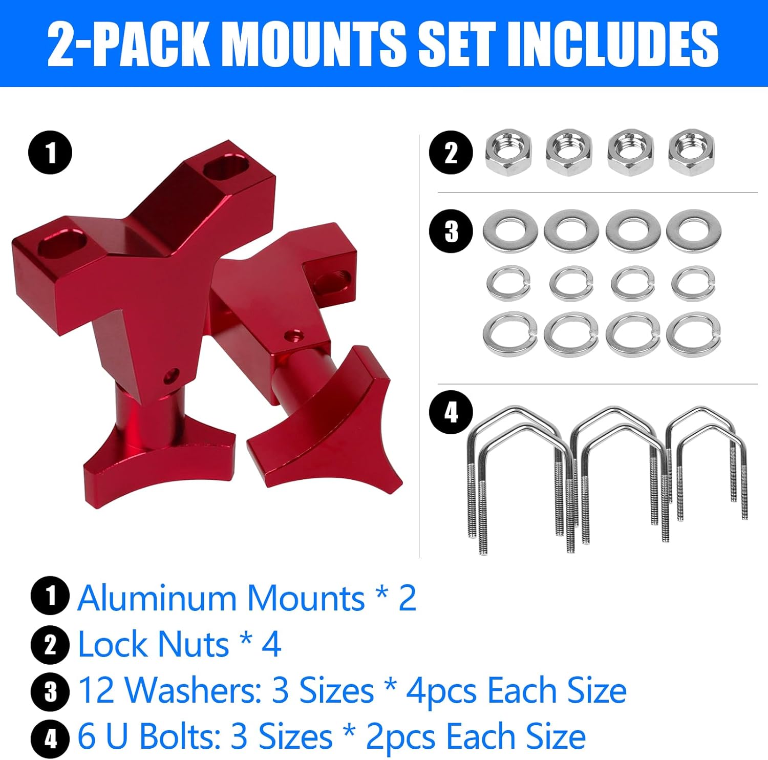 Hi Lift Jack Mounts Compatible with Polaris Universal Offroad Vehicle Truck RZR KAVIUS Adjustable High Lift Jack Tube Mount 1-2.5 Fits Front Bumpers, Crash Bars, Roll Cages, Roof Racks